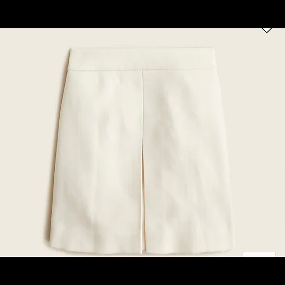 NWT J Crew Ivory Pleated Mini Skirt in Double-Serge Wool